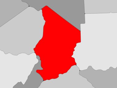 Chad kırmızı küre üzerinde