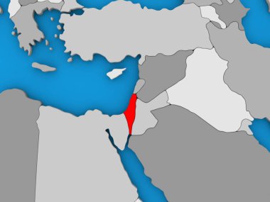 İsrail kırmızı küre üzerinde