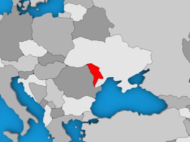 Moldova kırmızı küre üzerinde
