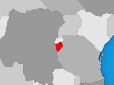 Burundi kırmızı küre üzerinde