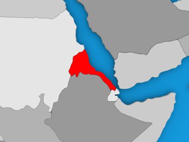 Eritre kırmızı küre üzerinde
