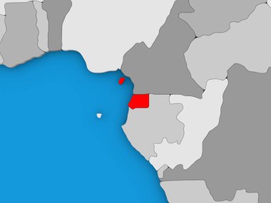 Ekvator Ginesi kırmızı küre üzerinde