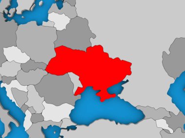 Ukrayna kırmızı küre üzerinde