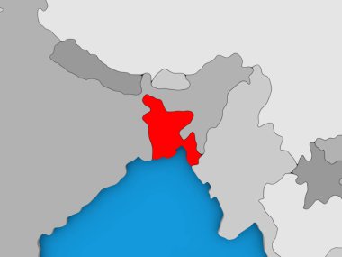 Bangladeş kırmızı küre üzerinde