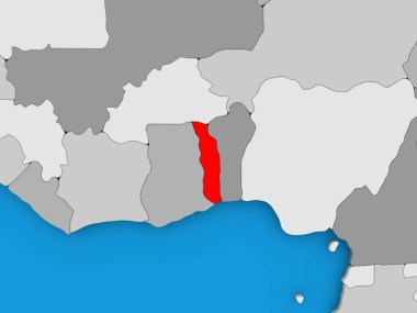Togo dünya üzerinde kırmızı