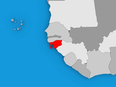 Gine-Bissau kırmızı küre üzerinde