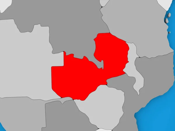 Zambie v červené barvě na zeměkouli — Stock fotografie