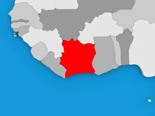 Кот-д'Івуар в червоному по всьому світу — стокове фото