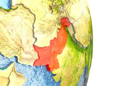 Pakistan dünya üzerindeki kırmızı