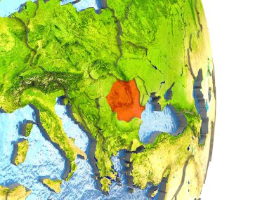 Romanya dünya üzerindeki kırmızı