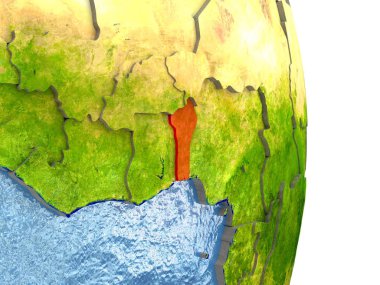 Benin dünya üzerindeki kırmızı