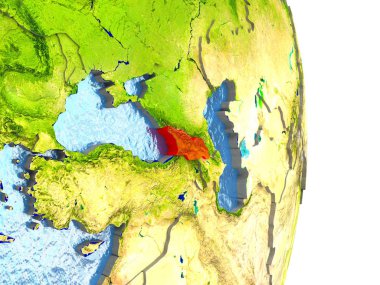 Gürcistan'da dünya üzerindeki kırmızı
