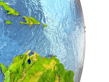 Dünya üzerindeki kırmızı Karayipler'de