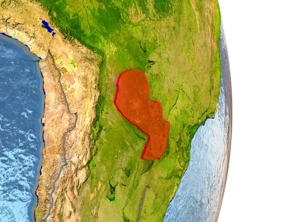 Парагвай в красном на Земле — стоковое фото
