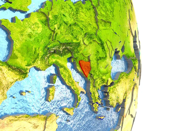 Bosna dünya üzerindeki kırmızı — Stok fotoğraf