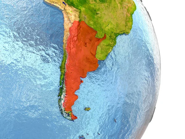 Argentina en rojo en la Tierra — Foto de Stock