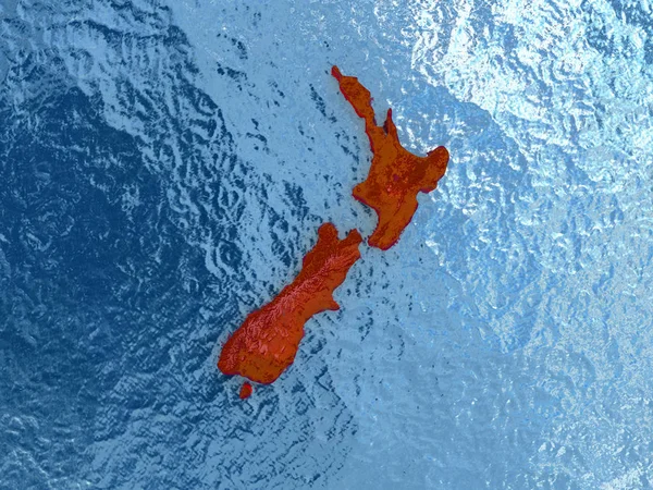赤でニュージーランド — ストック写真