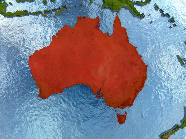 Австралії в червоний колір — стокове фото