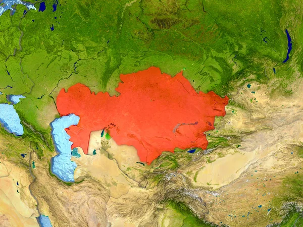 Kazakhstan in red — Stock Photo, Image