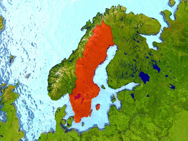 Szwecja w kolorze czerwonym — Zdjęcie stockowe