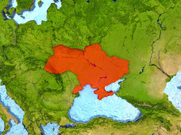 Ukraine in red