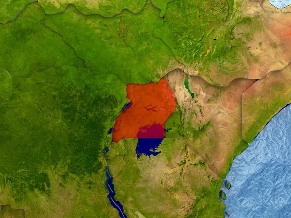 Uganda em vermelho — Fotografia de Stock