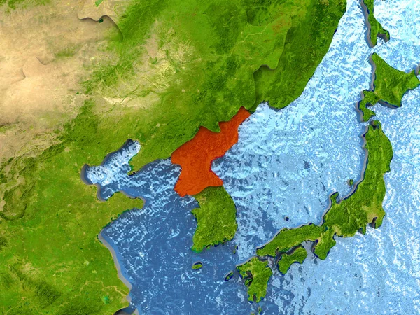 Nord-Korea i rødt – stockfoto