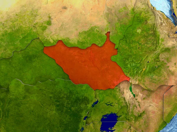 Sudan Południowy, w kolorze czerwonym — Zdjęcie stockowe