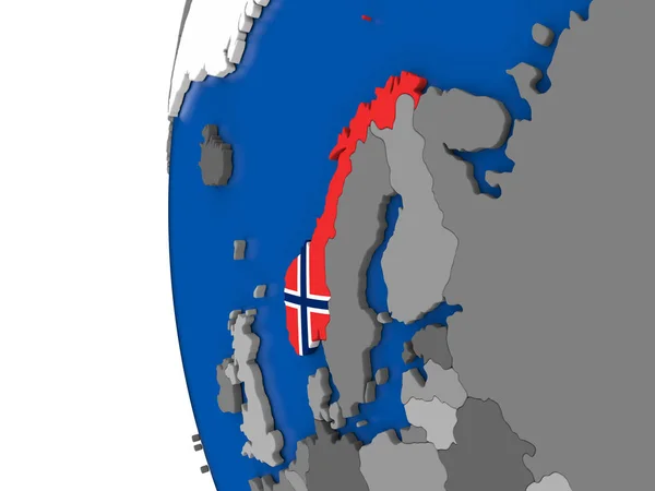 Noruega no globo — Fotografia de Stock