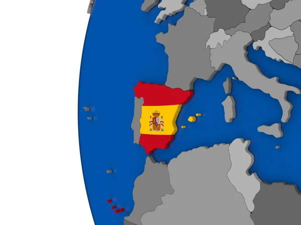 Espanha no globo — Fotografia de Stock