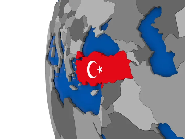 Turquia no globo — Fotografia de Stock