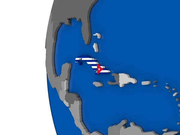 Cuba on globe — Stock Photo, Image