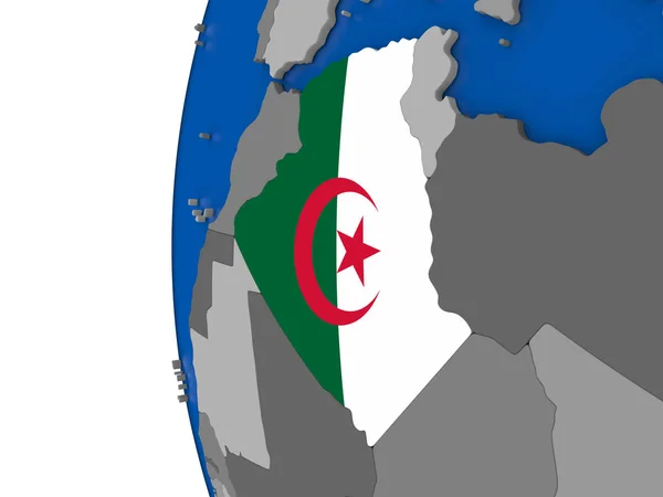 Algeria on globe — Stock Photo, Image