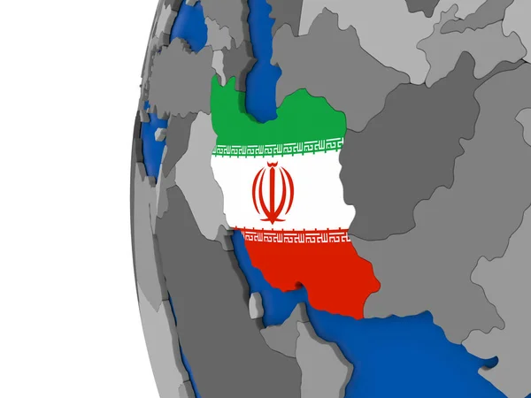 Иран на глобусе — стоковое фото