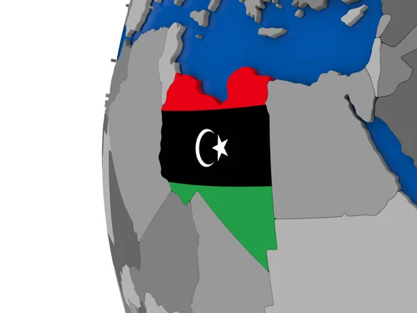 Libyen auf globus — Stockfoto