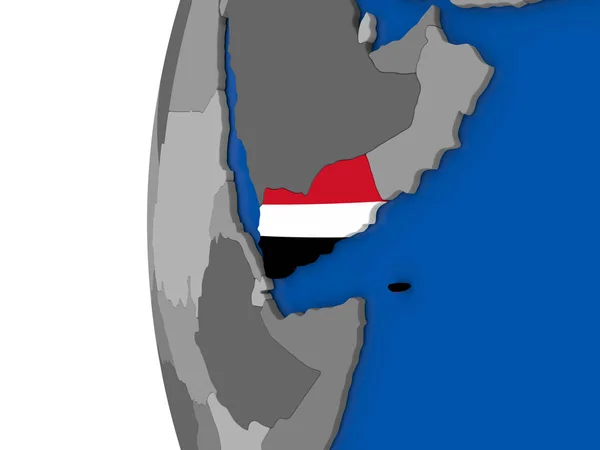 Jemen na zeměkouli — Stock fotografie