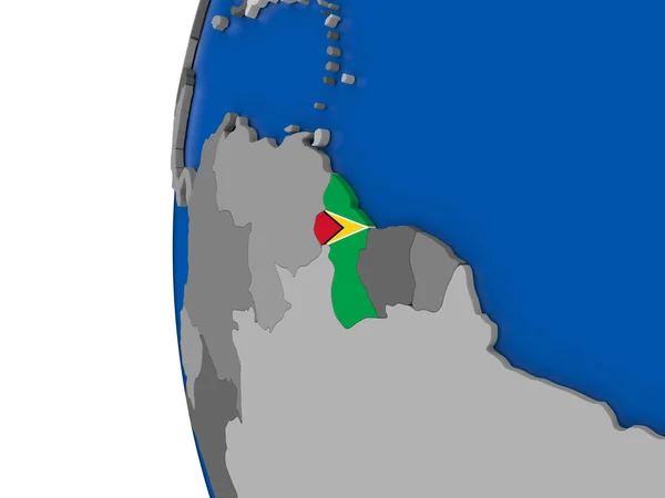 Guyana na zeměkouli — Stock fotografie
