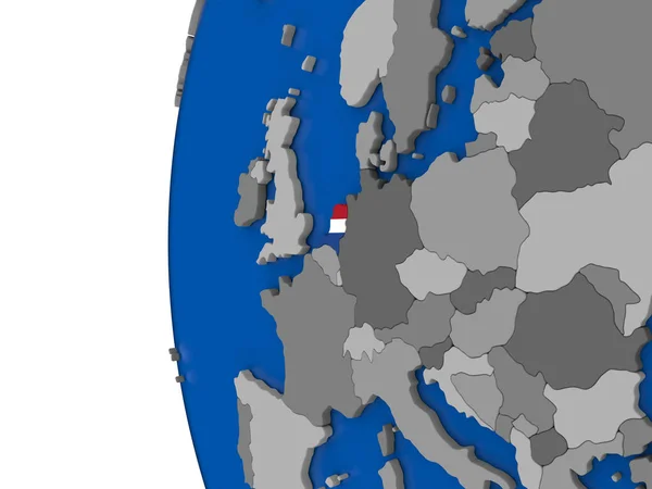 Nederland op de wereldbol — Stockfoto