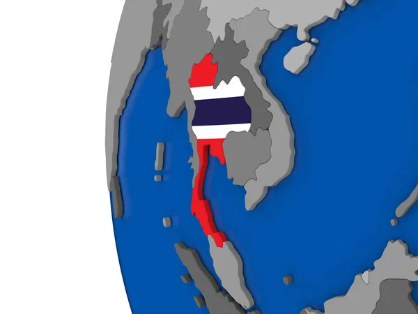 Thailand auf dem Globus — Stockfoto