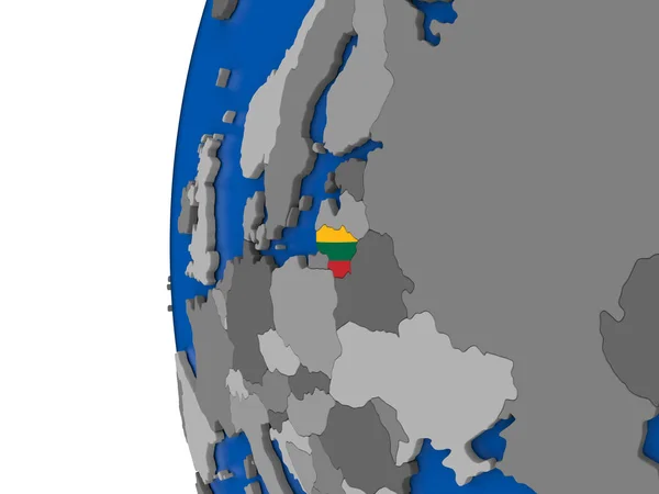 Lituania sul globo — Foto Stock