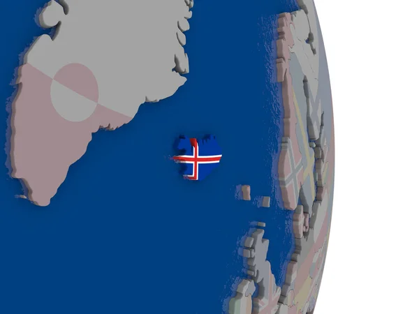 Iceland with its flag — Stock Photo, Image