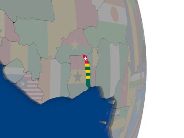 Togo kendi bayrağı ile