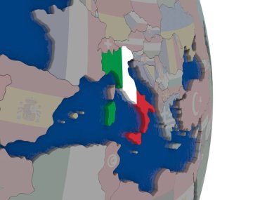 Kendi bayrağı ile İtalya