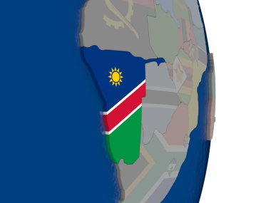 Kendi bayrağı ile Namibya