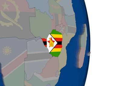 Kendi bayrağı ile Zimbabve