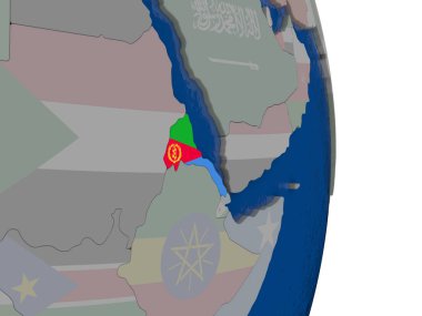 Eritre kendi bayrağı ile