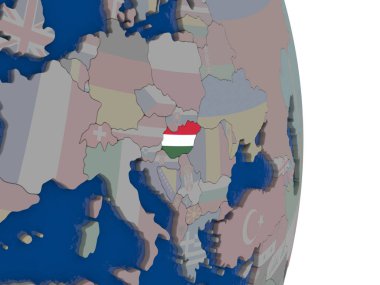 Kendi bayrağı ile Macaristan