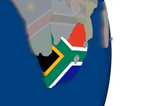 South Africa with its flag — Stock Photo, Image