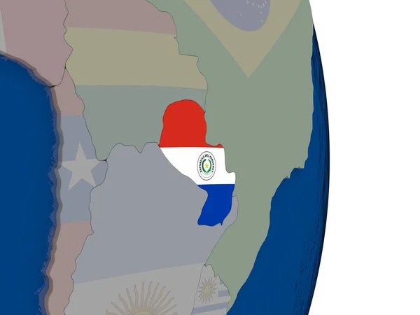 Paraguay avec son drapeau — Photo