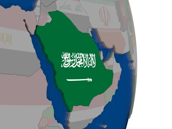 Saudi arabien mit seiner fahne — Stockfoto